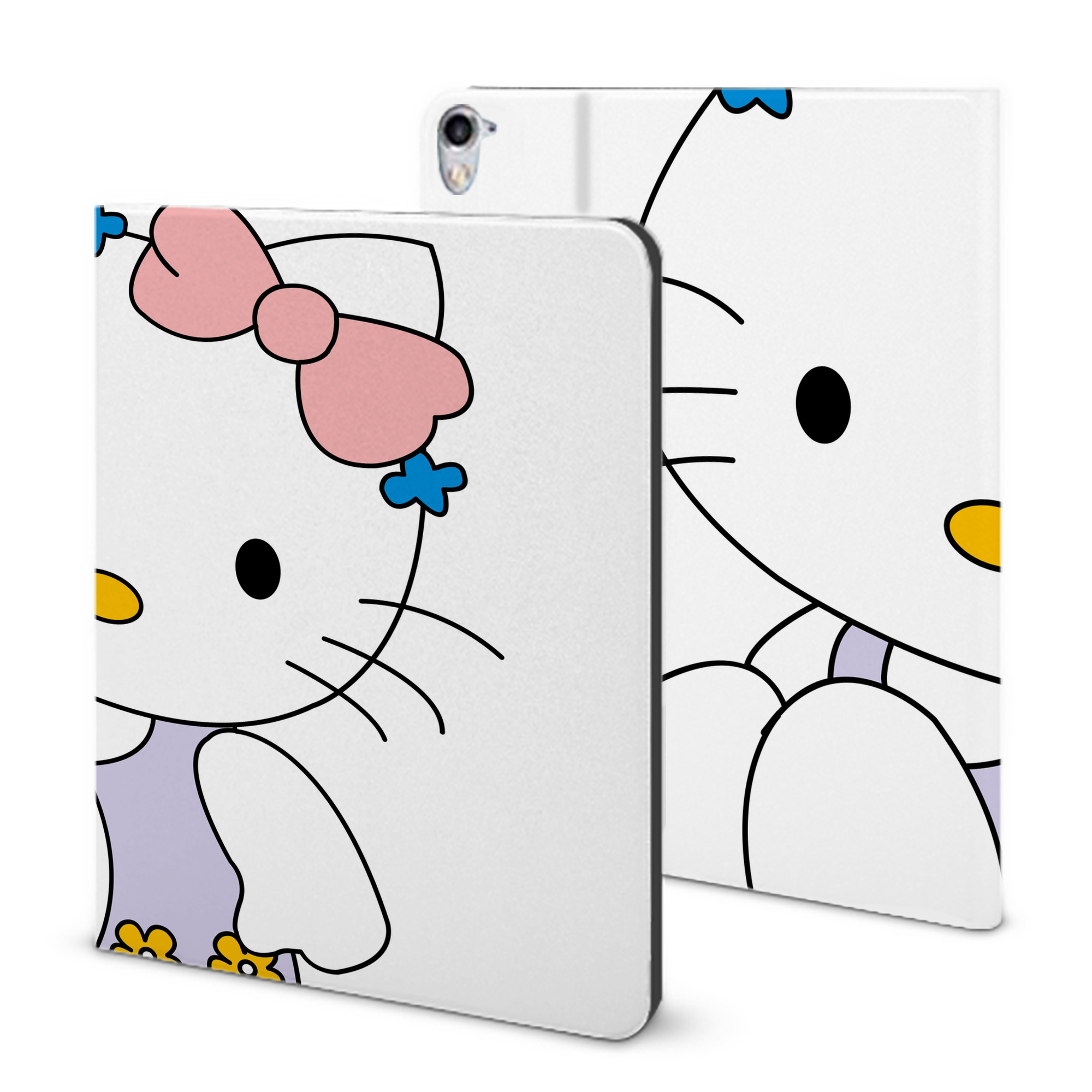 （画像用） Hello Kitty ハローキティ IPad ケース ブック型 PUレザー TPU 耐衝撃 軽量 薄型 ペン収納なし 全面保護 IPad 各モデル対応